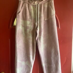 Tie-Dye Pink Track Joggers with Drawstring Waist
